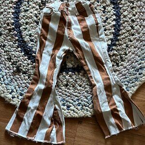 Toddler striped flare jeans